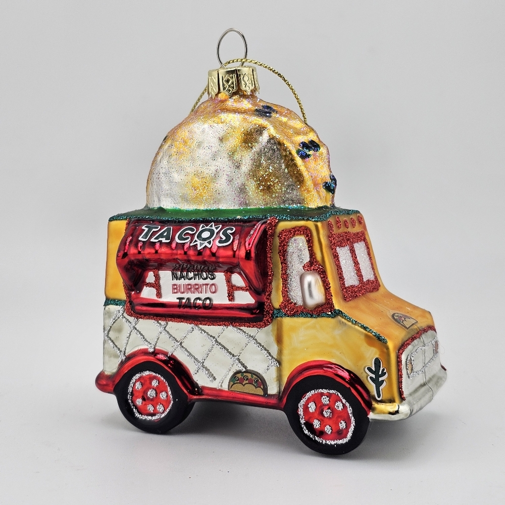 Glass Taco Food Truck Christmas Ornament Burrito Nachos Holiday Lane Macy's New